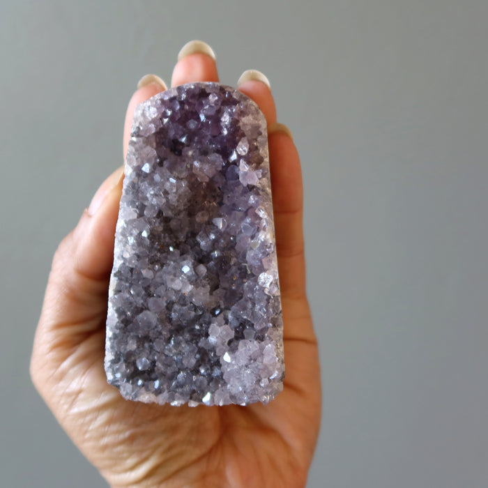Amethyst Geode Purple Gemstone Cluster Dome 3 inch