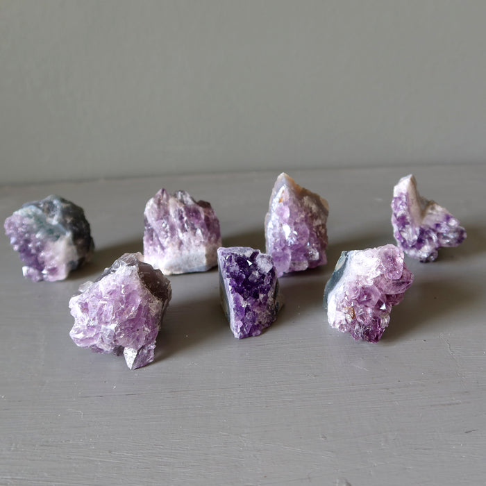 Amethyst Cluster Bundle of 7 Purple Geode Crystals