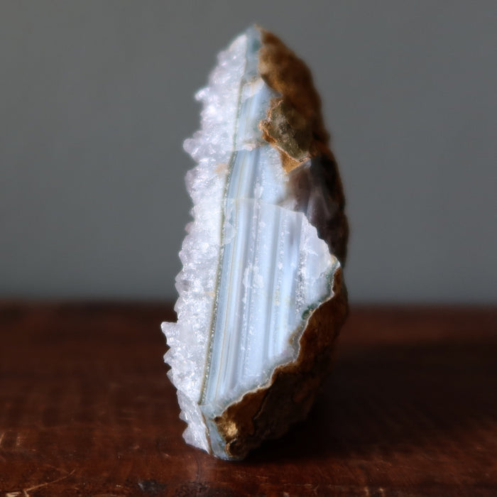 Amethyst Geode Points of Wisdom Blue Chalcedony Cluster 2.9 Inch