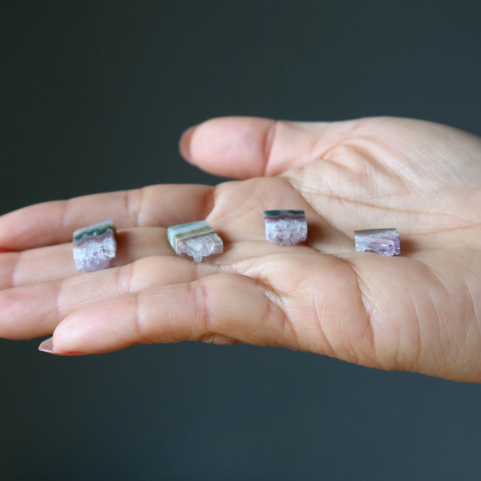Amethyst Geode Set 4 Slices of Heaven Mini Cabochons