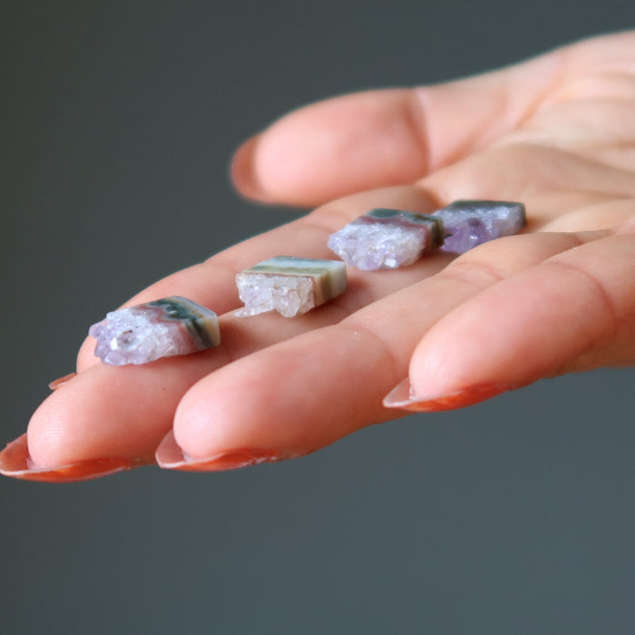 Amethyst Geode Set 4 Slices of Heaven Mini Cabochons