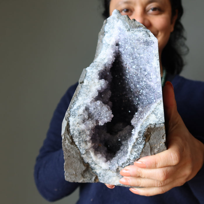 Amethyst Geode Spiritual Tranquility Crystal Cave 8 inch