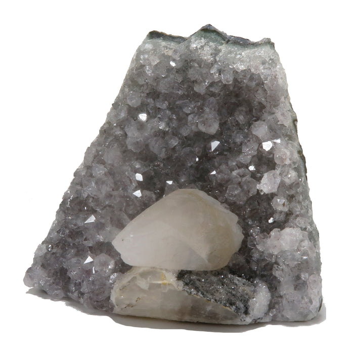 Amethyst Geode White Calcite Cluster Soul Awakening 3 Inch