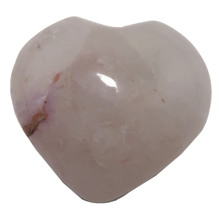 Polished amethyst stone on a white background