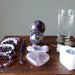 amethyst stones, moqui marbles, water