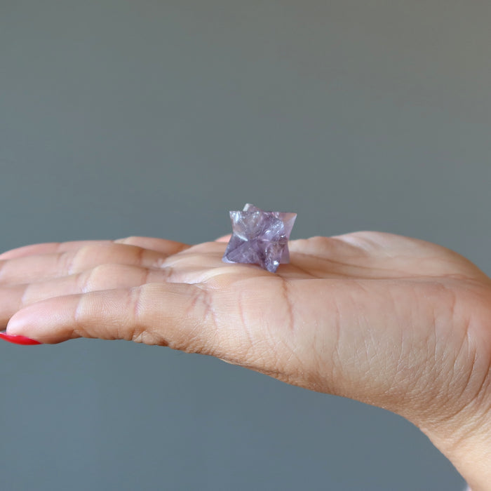 Amethyst Merkaba Purple Star Spiritual Crystal