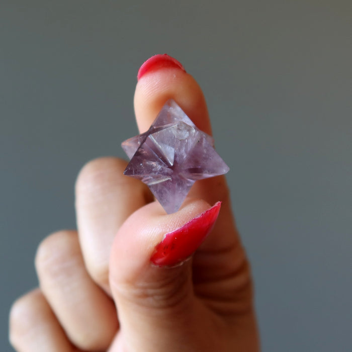 Amethyst Merkaba Purple Star Spiritual Crystal