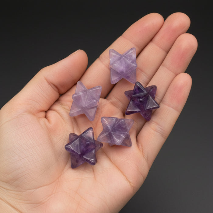 Amethyst Merkaba Set of 5 Purple Star Spiritual Crystals