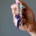 chevron amethyst pendulum necklace