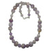 Lavender Amethyst Necklace with purple and white beads on a white background