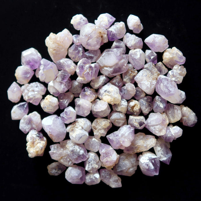 Amethyst Raw Bundle of 70 Purple Double Terminated Crystals