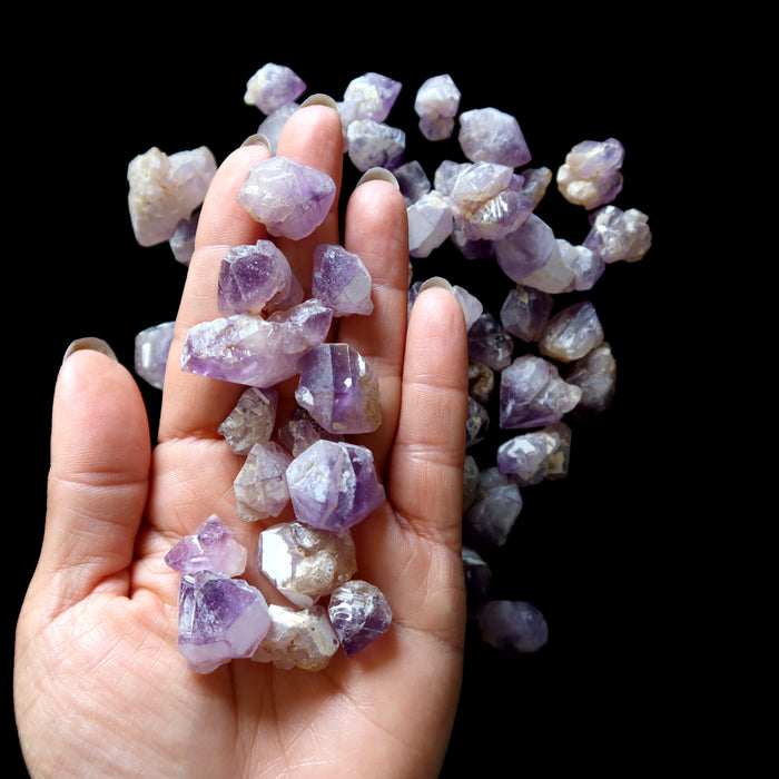 Amethyst Raw Bundle of 70 Purple Double Terminated Crystals