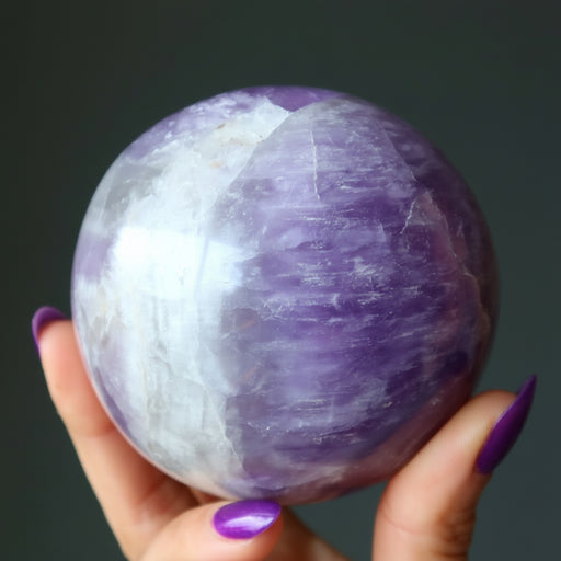 light purple amethyst sphere
