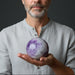 light purple amethyst sphere