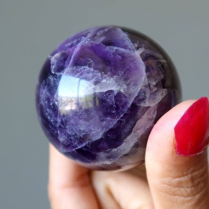 Amethyst Sphere Bundle Lot of 6 Deep Purple Crystal Balls