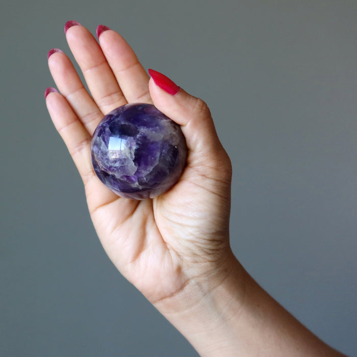 Amethyst Sphere Bundle Lot of 6 Deep Purple Crystal Balls