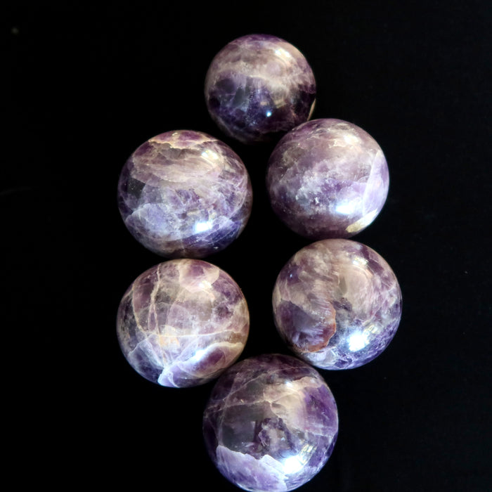 Amethyst Sphere Bundle Lot of 6 Deep Purple Crystal Balls