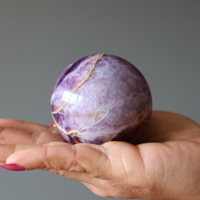 Amethyst Sphere Ring of Fire Purple Crystal Ball