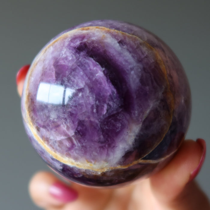 Amethyst Sphere Ring of Fire Purple Crystal Ball