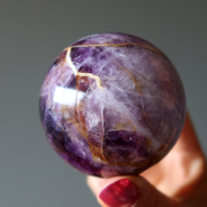 Amethyst Sphere Ring of Fire Purple Crystal Ball