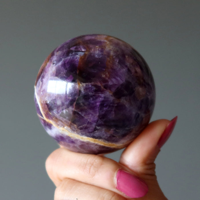 Amethyst Sphere Ring of Fire Purple Crystal Ball