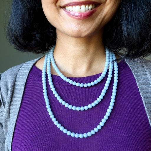  Angelite beaded necklaces