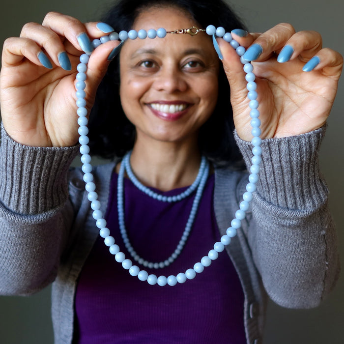  Angelite beaded necklace 