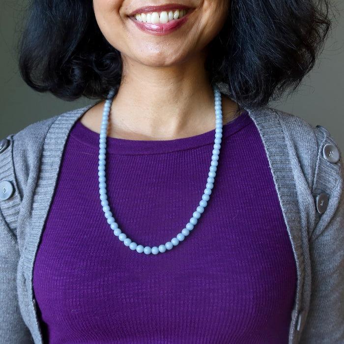  Angelite beaded necklace 