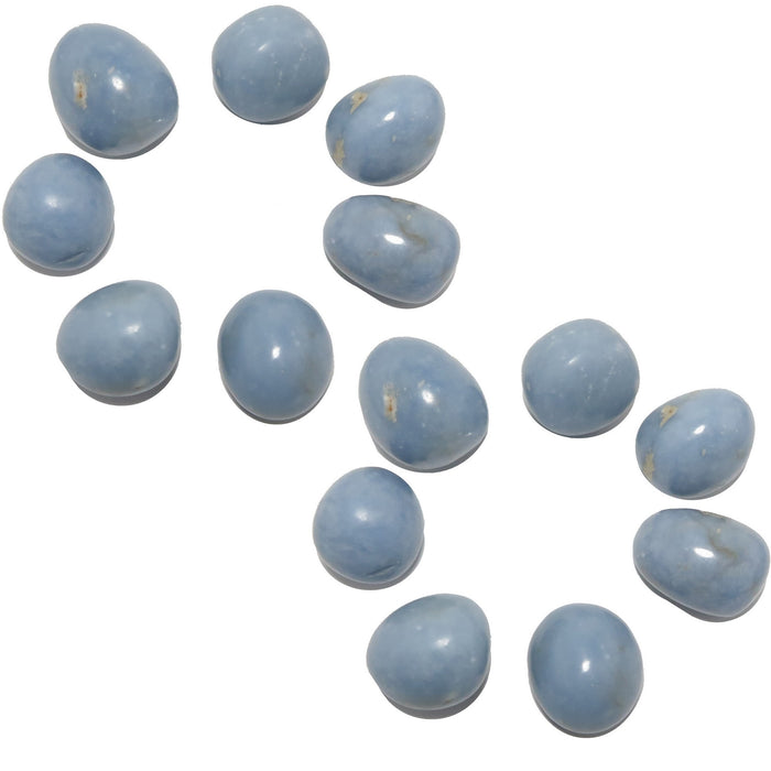 14 angelite tumbled stones