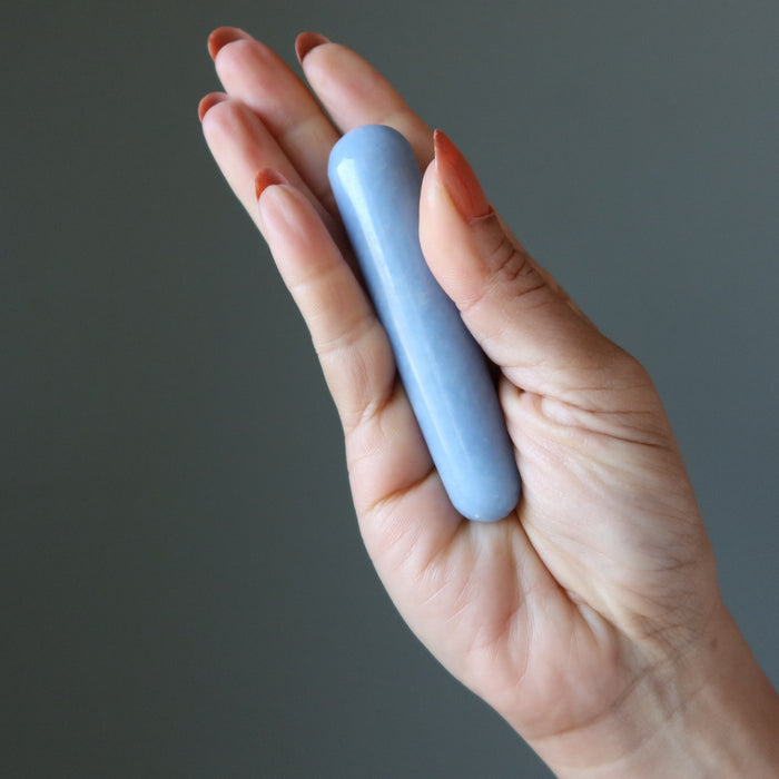 Angelite Massage Wand Angel's Touch Blue Healing Stone