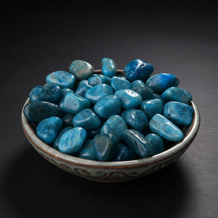 Apatite Tumbled Stone Blue Burst Crystal