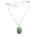 aquamarine oval on sterling silver necklace