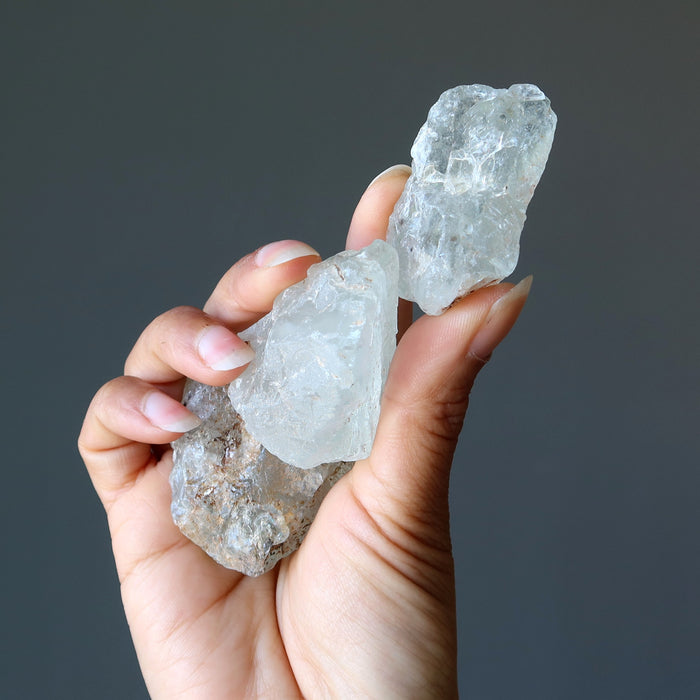 Aquamarine Raw Crystal Bundle Soul Cleansing Set of 9