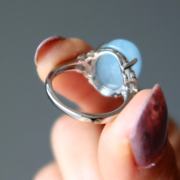 aquamarine oval ring