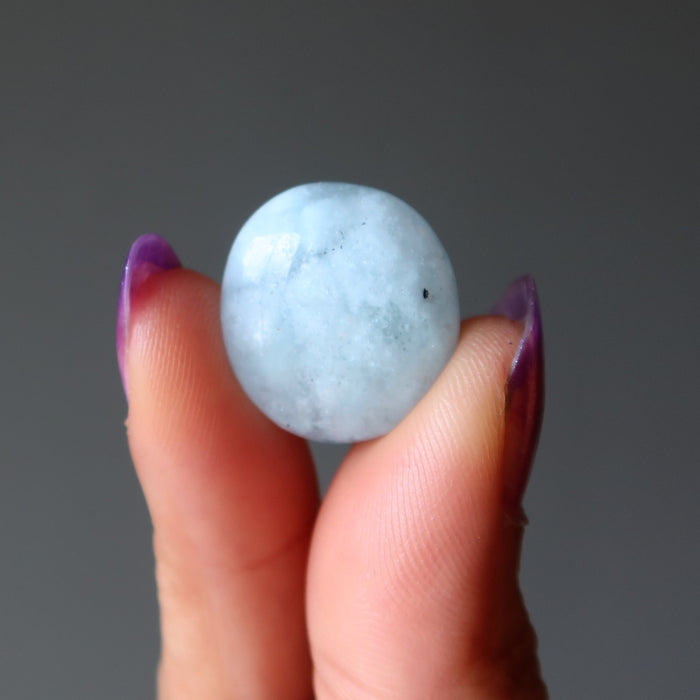 blue aquamarine tumbled stone