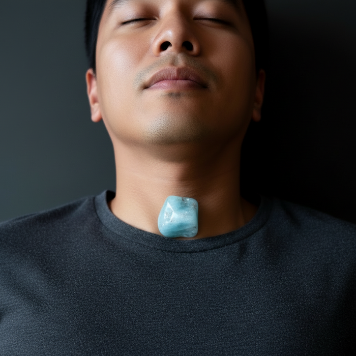 Aquamarine Tumbled Stone Premier Blue Bliss Crystal