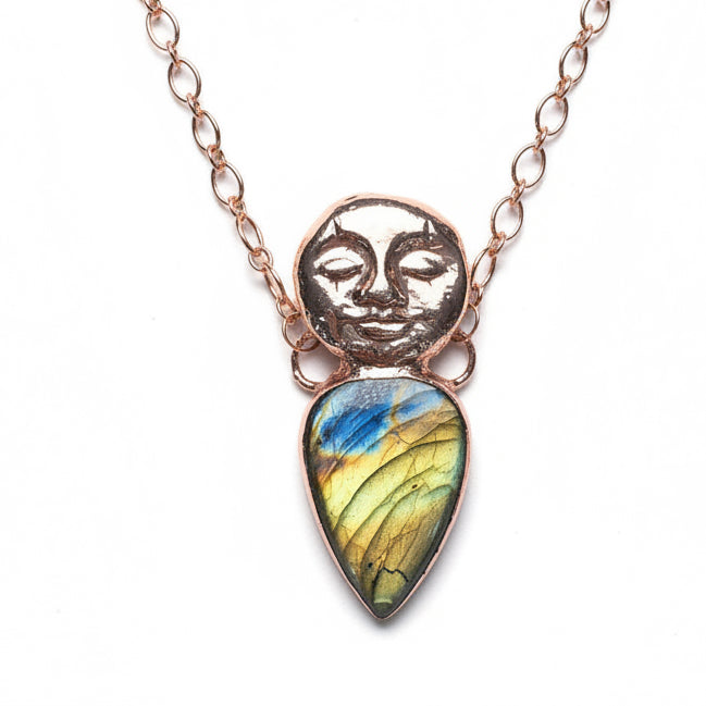 Labradorite Necklace Copper Goddess Intuition Gem