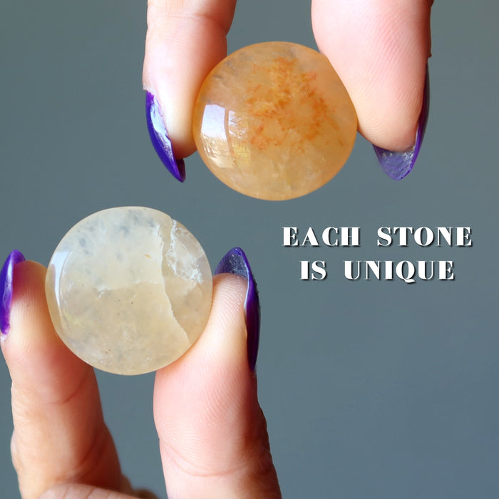 Orange Aventurine Grid Crystal Bundle Coin Set of 18