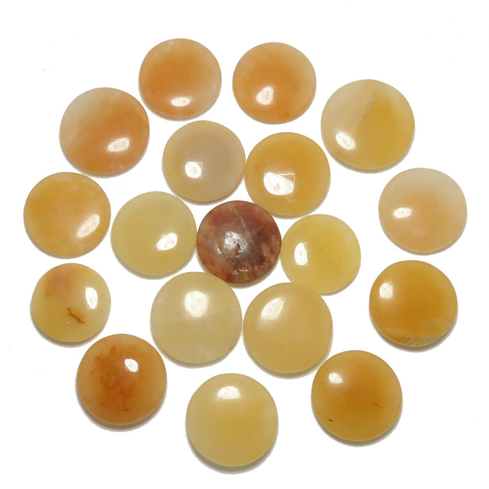 Orange Aventurine Grid Crystal Bundle Coin Set of 18