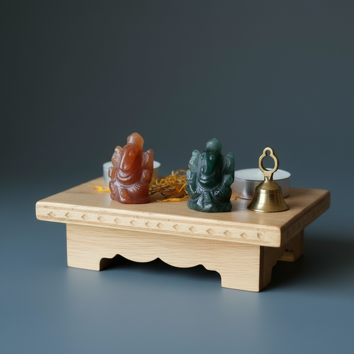 Aventurine Ganesh Elephant God Statue Green or Red