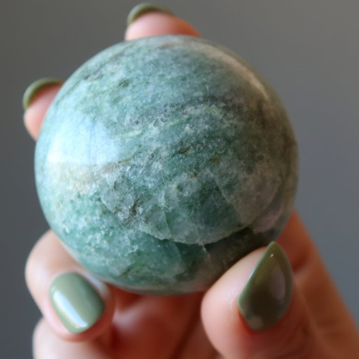Green Aventurine Sphere Lucky Streaks Crystal Ball