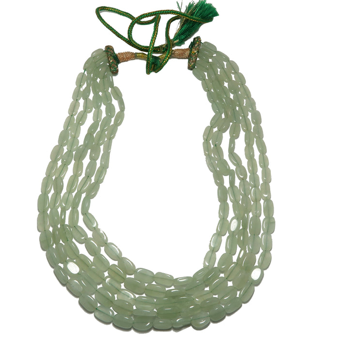 Green Aventurine Necklace Grand 5-Layer Wounded Warrior