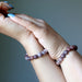 Purple Aventurine bracelets on wrists