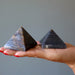 gray stormy aventurine pyramids