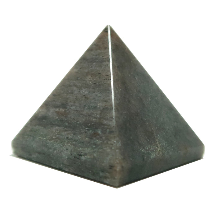 gray stormy aventurine pyramid