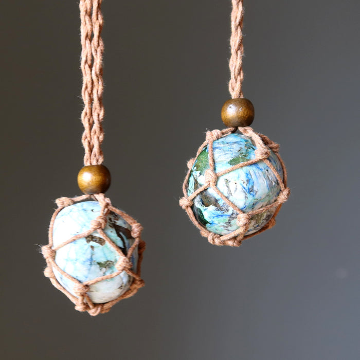 two azurite necklaces