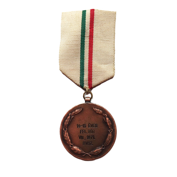 1971 Hungarian BVSZ Fencing Championship Medal Vintage Tricolor Ribbon