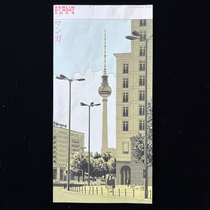 Vintage Art Print Berlin by ROST 2006 Strausberger Platz Manga Style TV Tower