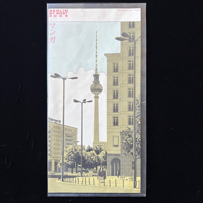 Vintage Art Print Berlin by ROST 2006 Strausberger Platz Manga Style TV Tower