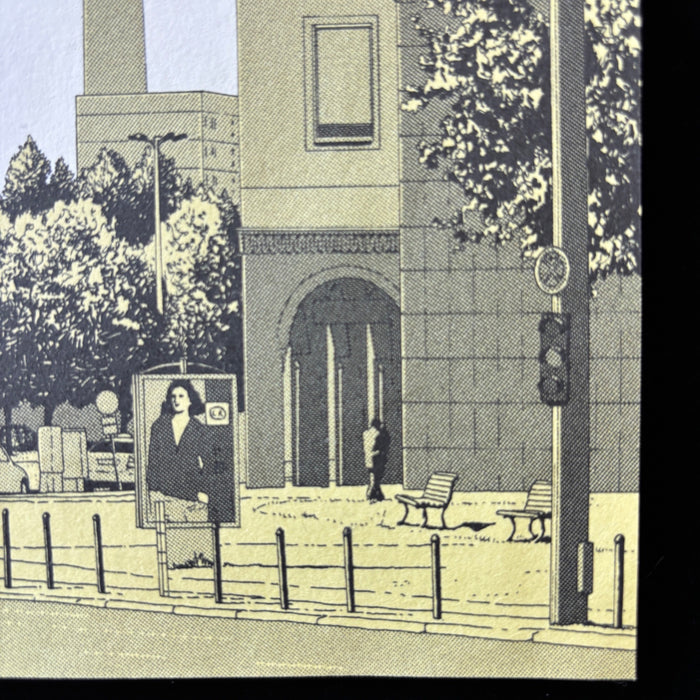 Vintage Art Print Berlin by ROST 2006 Strausberger Platz Manga Style TV Tower